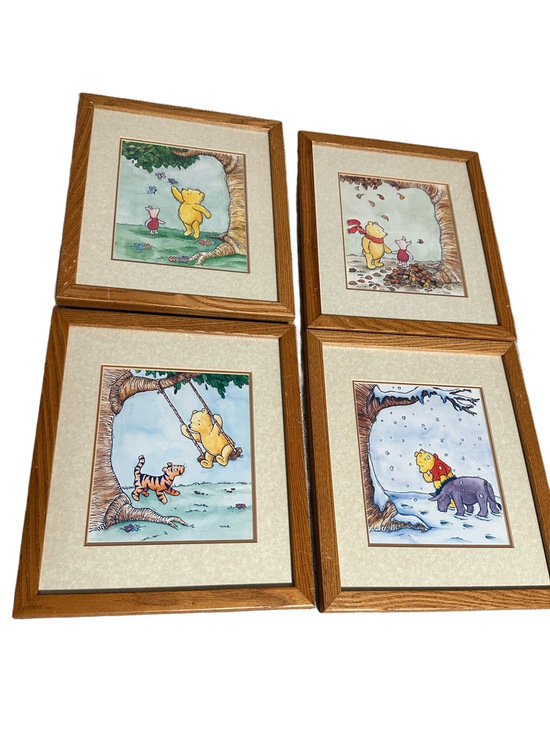 Disney Other - Disney Winnie the Pooh Four Seasons Framed Art Set of 4 Artistic Innovations
